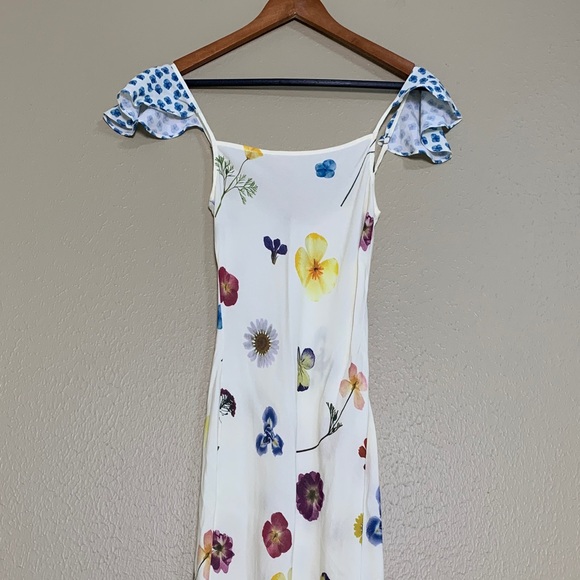 New VRG GRL Love Language Bias Cut Midi Sun Dress Floral AU Size 4‎ US 0 - Picture 3 of 11